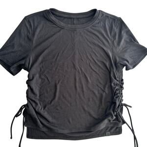 Lululemon Ribbed Crop Top Black Size 4 Micro Modal Side Tie